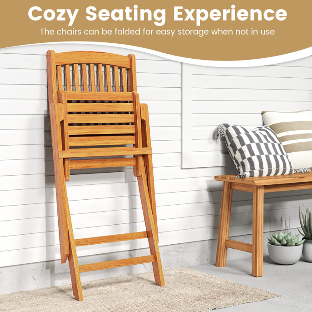 Viva Terra Acacia Folding Outdoor Chairs (Set of 2)