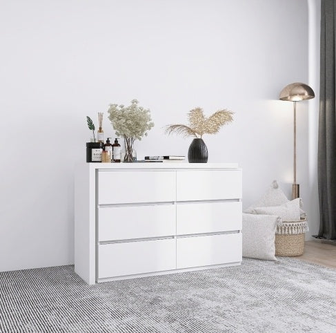 Viva Blanc Étagère 6-Drawer Chest