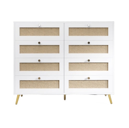 Viva Elite White Rattan 8-Drawer Chest Collection - The Future of Textural Elegance
