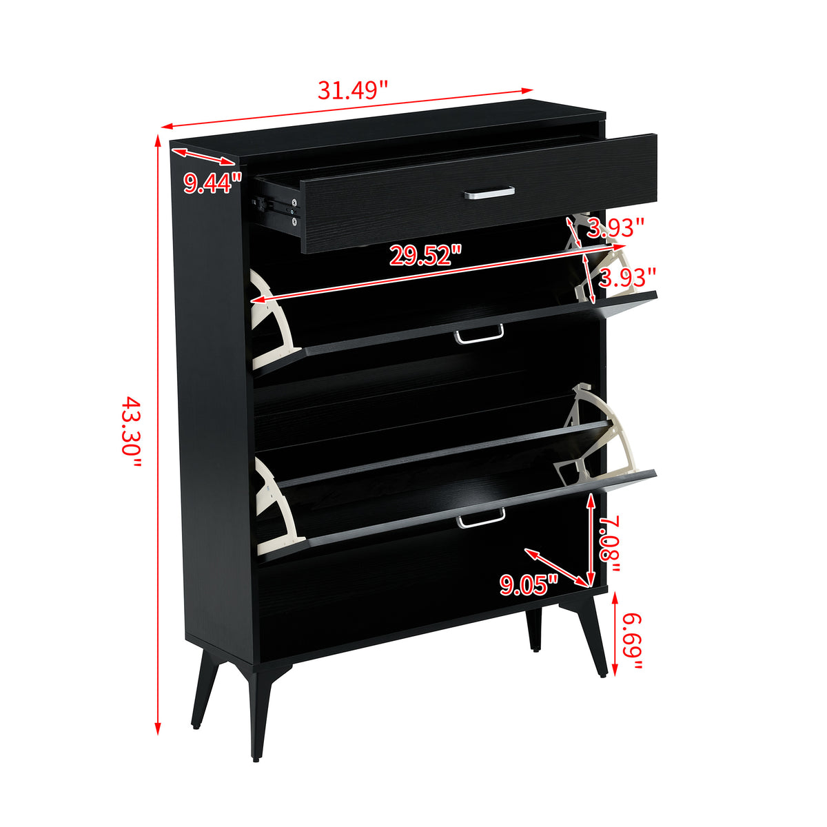 Black Shoe Storage Cabinet | Viva