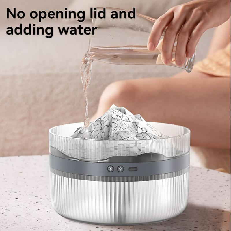 2-Color LED Volcano Flame Light Humidifier – 2L Large Capacity Aromatherapy Diffuser