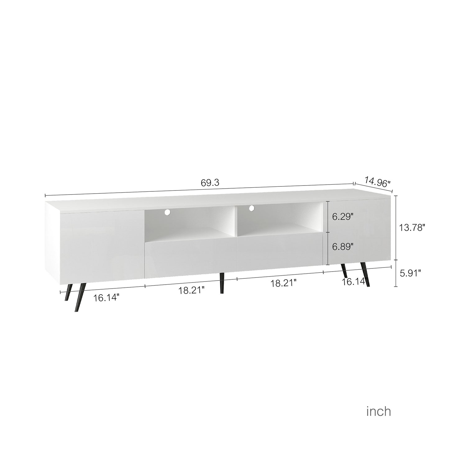 Viva Screenlight Collection: Modern White LED TV Stand