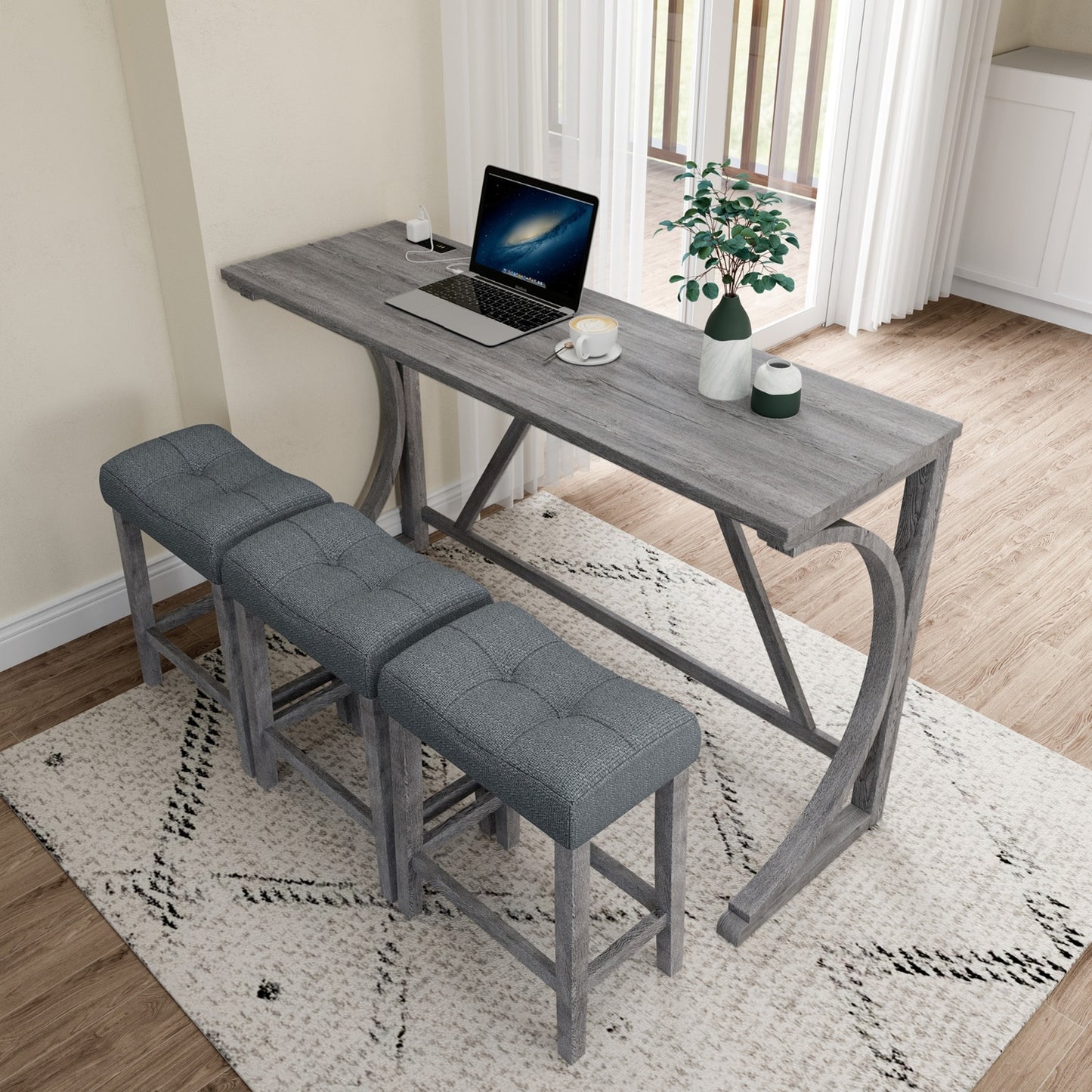 Viva Smart Living Collection: Power‑Ready Industrial Bar Table Set