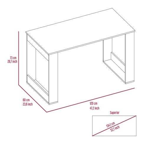 Oviedo 120 Writing Desk, Four Legs -Light Oak