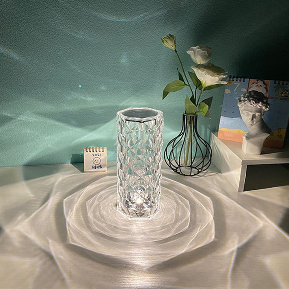 Viva Elite Nordic Diamond Crystal Projector Lamp - Touch Dimming USB