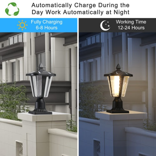 Solar-Powered Pillar Headlight with Dimmable LEDs – 1 Pack | Elegant & Energy-Efficient Outdoor Lighting