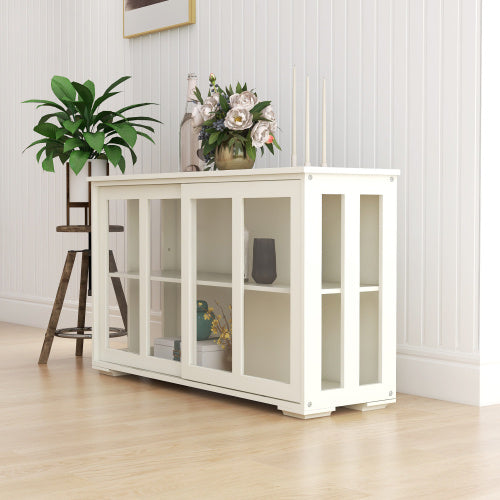 Viva Elite Aurora Glass-Door Pantry Cabinet – Where Transparency Meets Kitchen Sophistication