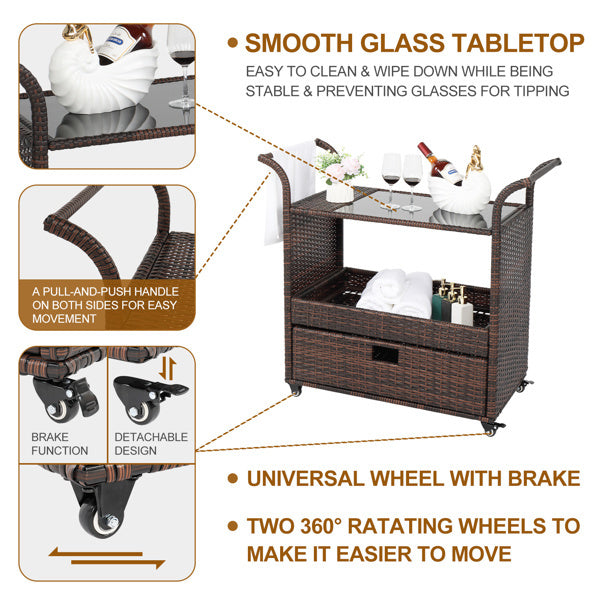 Viva Capella Rattan Serving Trolley
