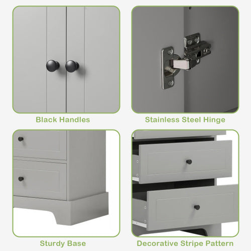 Viva Smart Living Collection: Dual-Door & Quad-Drawer Cabinet