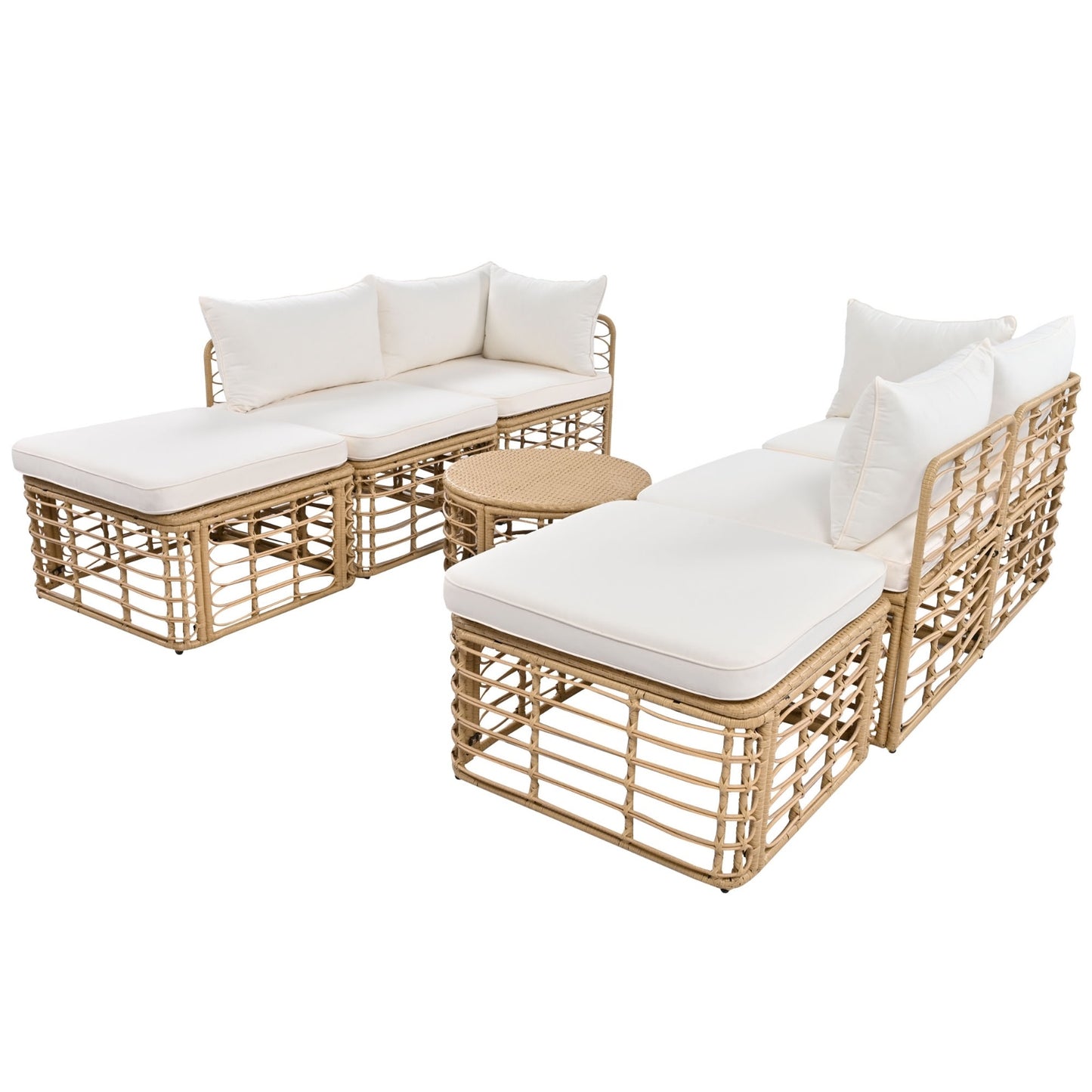 Viva Sereno 7-Piece All-Weather Rattan Sectional Sofa Set