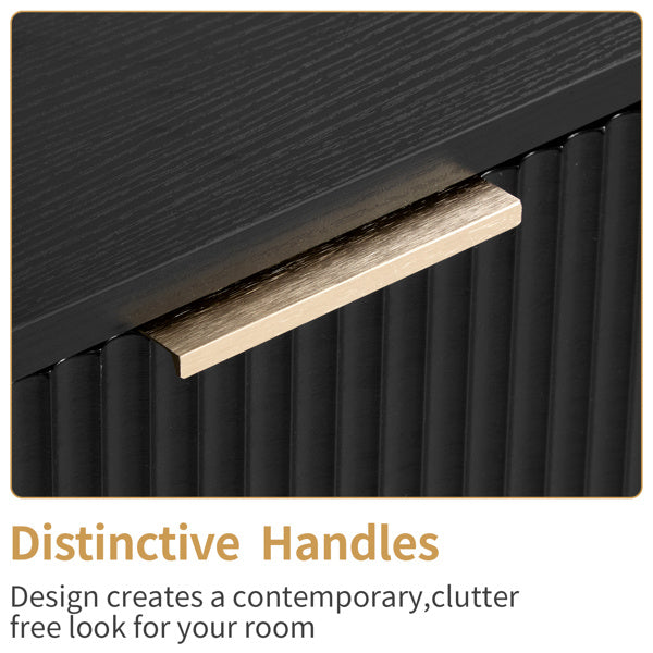 Viva Noir Vague Collection: Viva Noir Vague 4-Drawer Wave Nightstand