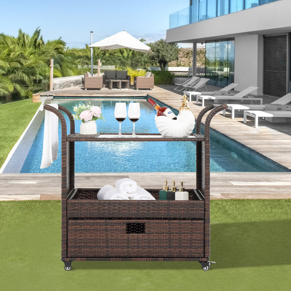 Viva Capella Rattan Serving Trolley