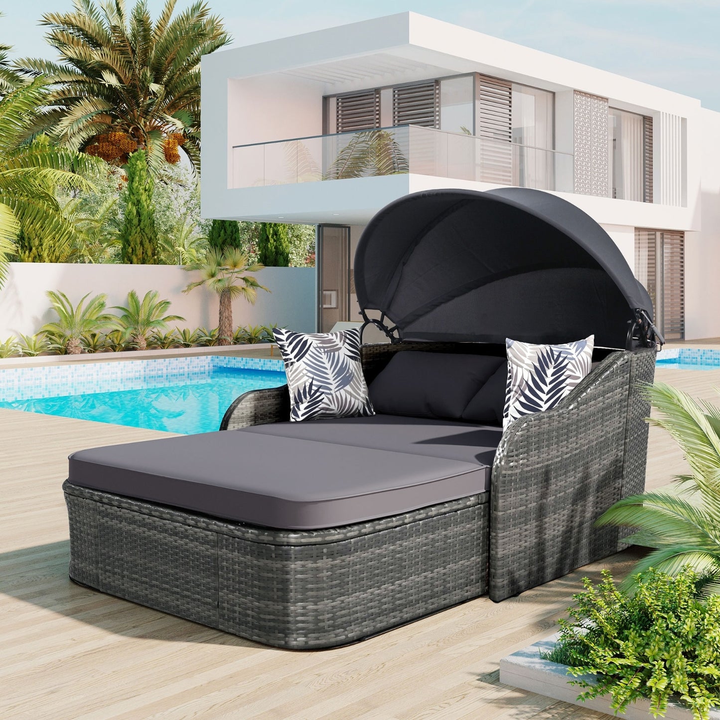 Viva Smart Living Collection: 79.9" Double Sunbed with Canopy
