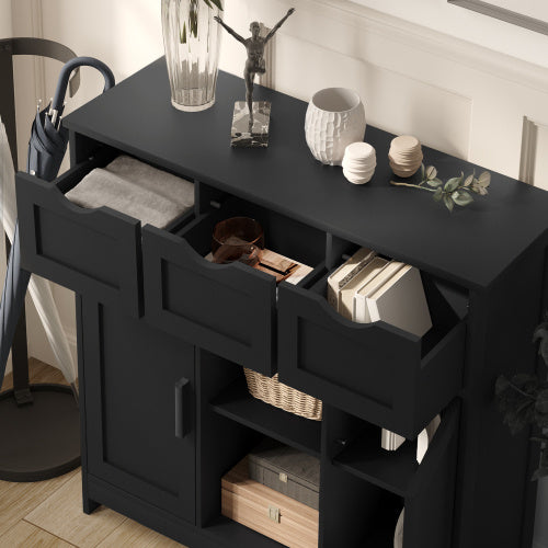 Elegant Wooden Storage Cabinet with Drawers & Shelves – The Perfect Accent for Your Home