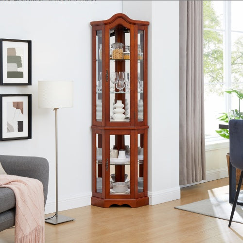 Viva Aria Illuminated Corner Curio Cabinet