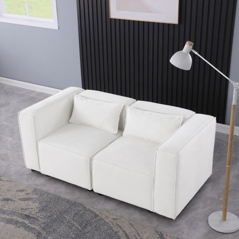 Viva Astrid Modular Sofa in Warm Beige Chenille