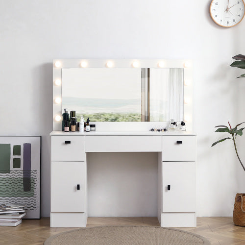 Viva Reflection Collection: Aurora White Illuminated Dresser