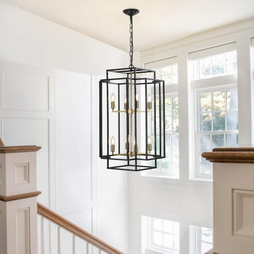 Viva Smart Living Collection: 8‑Lantern Tiered Farmhouse Chandelier