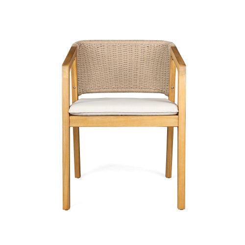 Viva Terrace Collection: The Marlowe Acacia Wood Rope-Back Chairs (Set of 2)