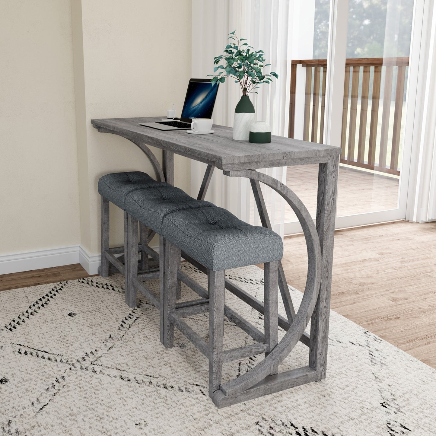 Viva Smart Living Collection: Power‑Ready Industrial Bar Table Set