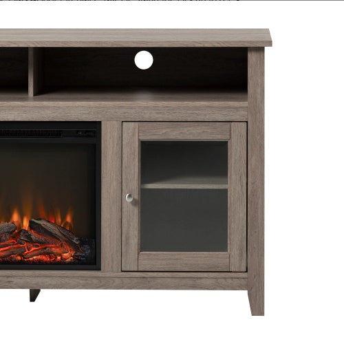 Viva Hearth Collection: Classic Glass Door Fireplace TV Stand