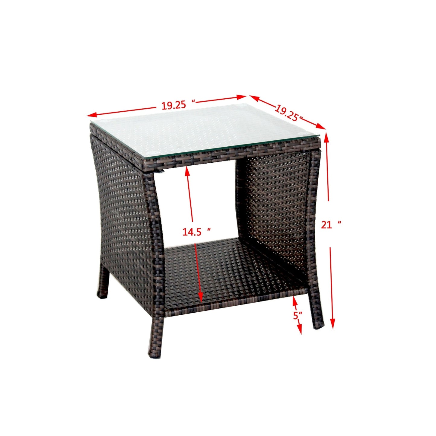 Outdoor Patio Coffee Table with Clear Tempered Glass - Elegant & Weather-Resistant