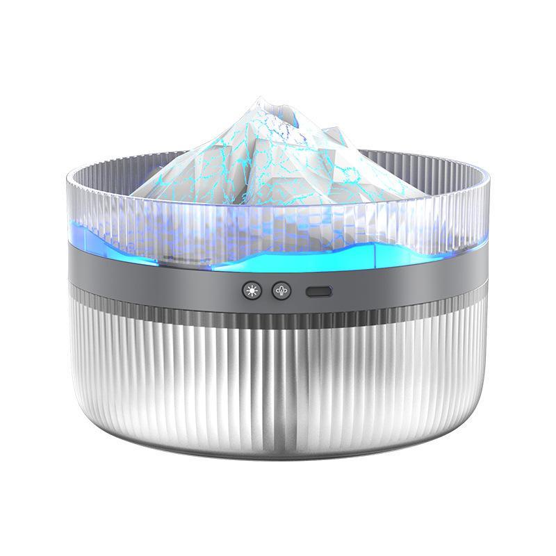 2-Color LED Volcano Flame Light Humidifier – 2L Large Capacity Aromatherapy Diffuser