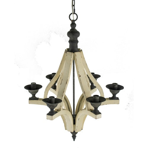 6-Light Wood Chandelier with Adjustable Chain – A Perfect Blend of Rustic and Modern Elegance