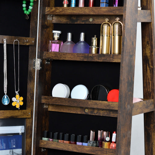 360ยฐ Rotating Full-Length Mirror Jewelry Cabinet โ Smart Storage for Your Precious Collection