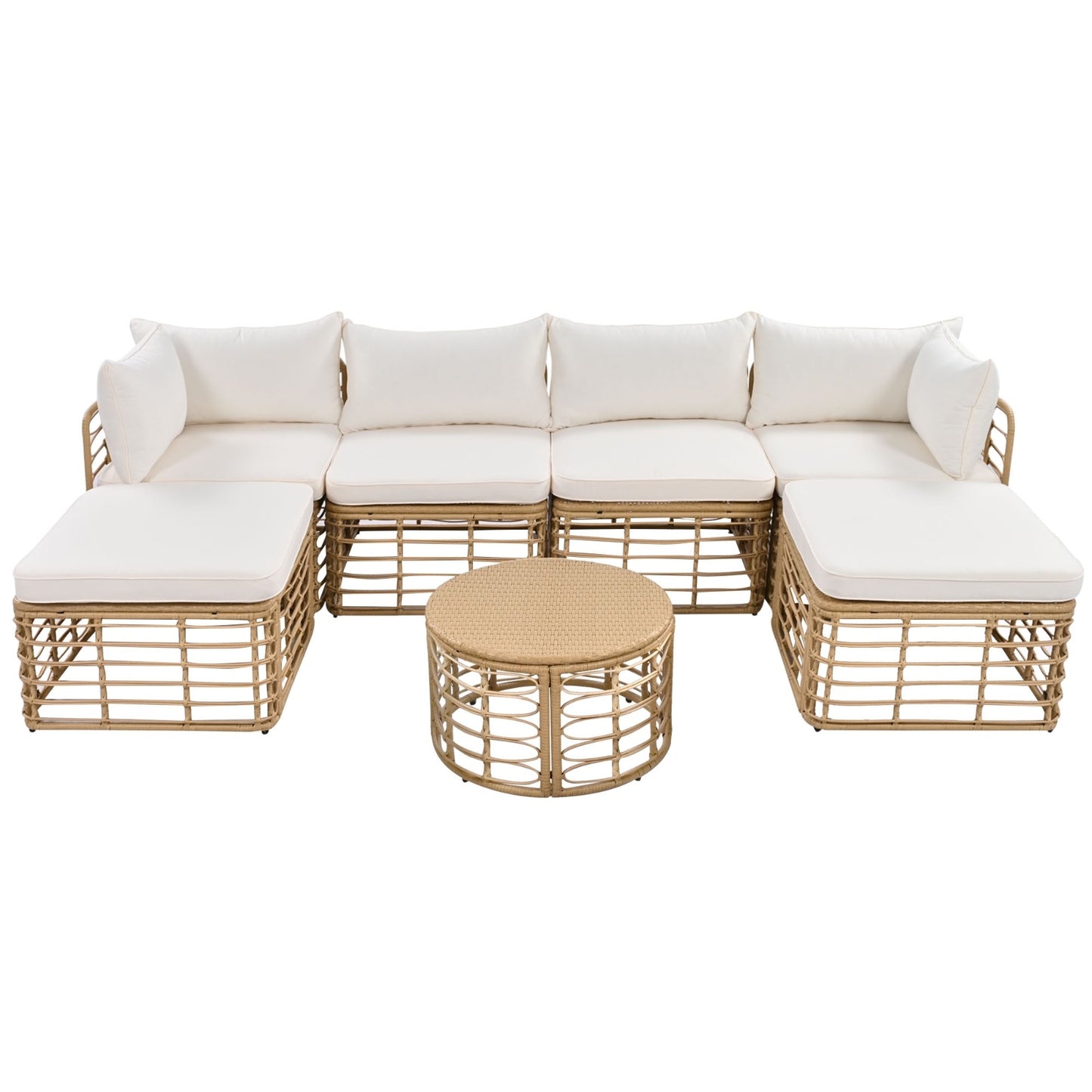 Viva Sereno 7-Piece All-Weather Rattan Sectional Sofa Set