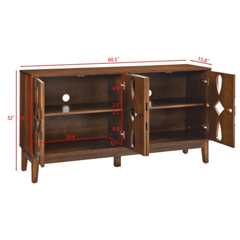 Viva Storage Series: 60.5” Mid-Century Modern Buffet Sideboard
