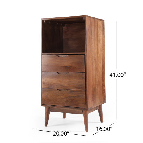 Viva Atelier Tripoli Tri-Bucket Wooden Cabinet