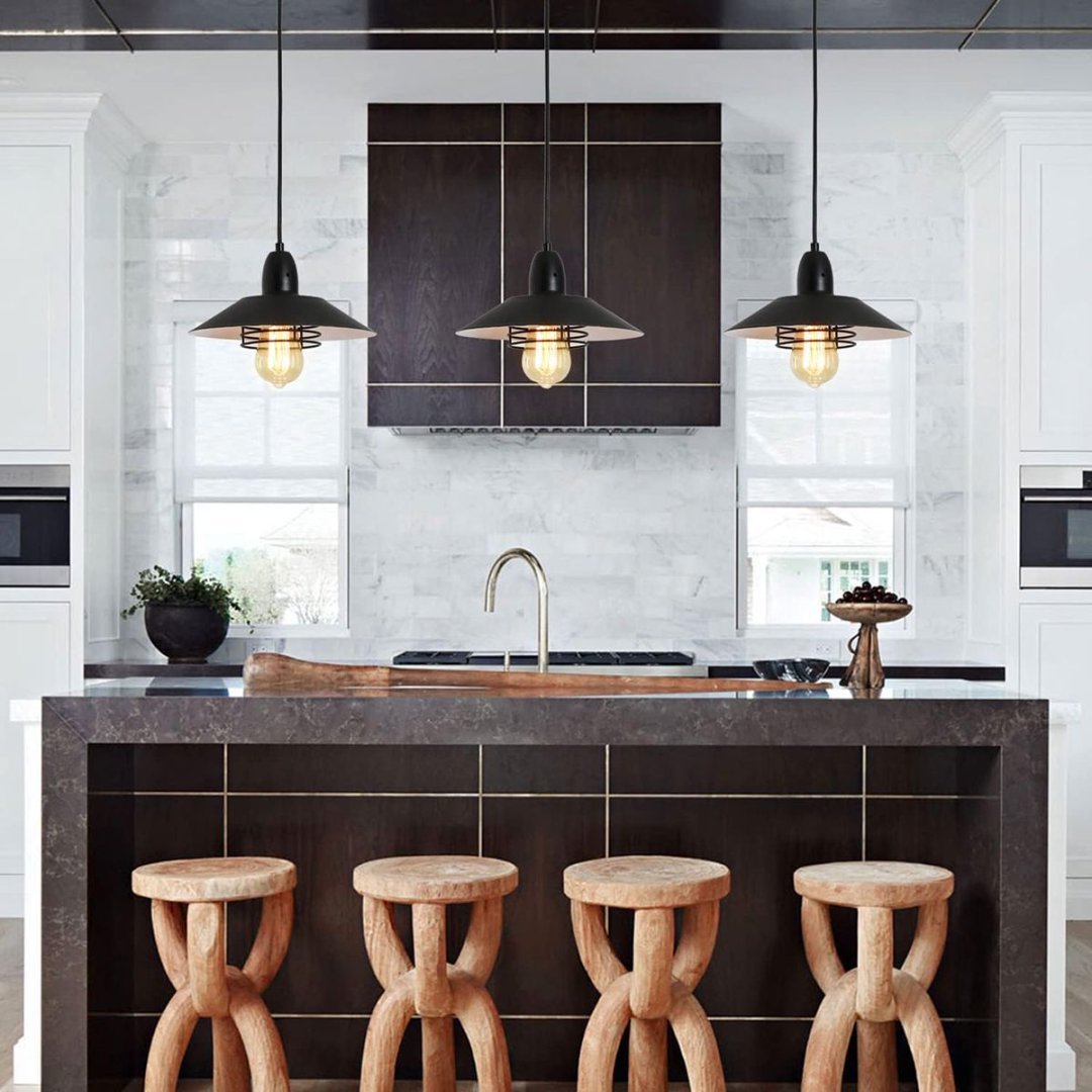 Viva Barnwood Collection: The Arden Black Farmhouse Pendant Light