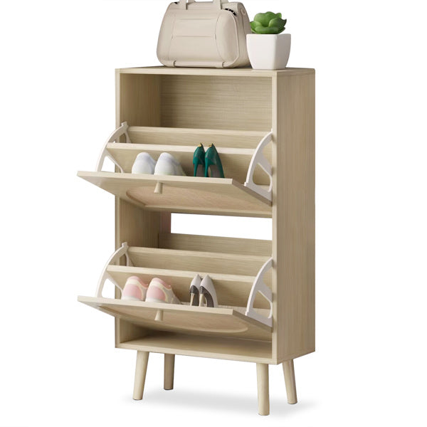 Viva Essentials – 2-Flip Rattan Shoe Cabinet with High Legs