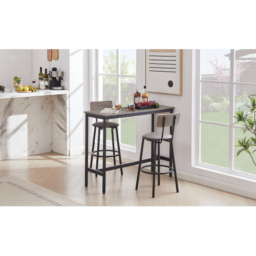 Viva Smart Living Collection: Bar Table Set with 2 PU Bar Stools