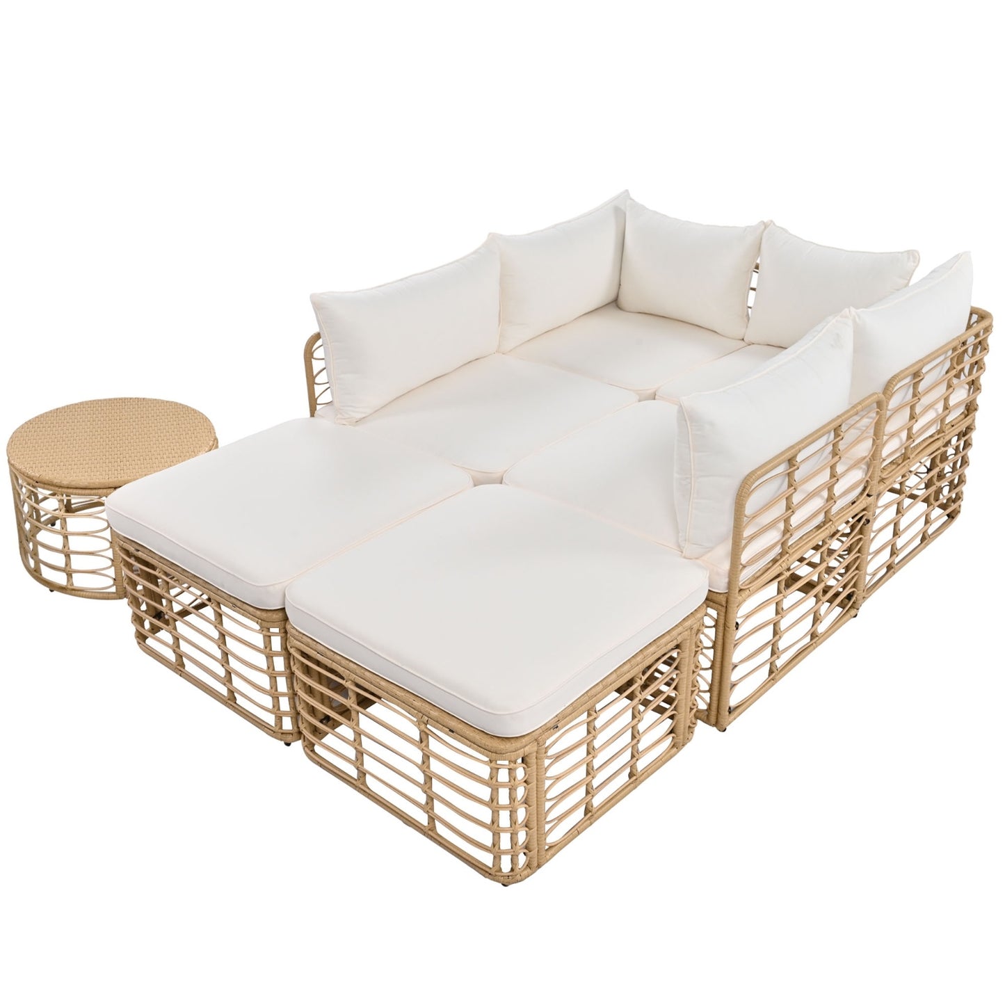 Viva Sereno 7-Piece All-Weather Rattan Sectional Sofa Set