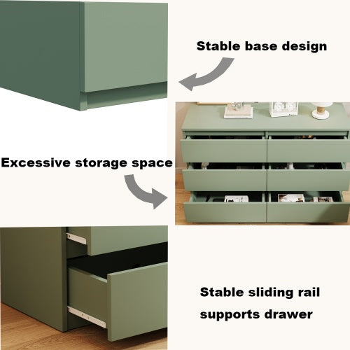 Viva Elite Emerald 6-Drawer Vanity Cabinet - The Future of Botanical Luxury