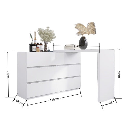 Viva Elite White Vanity Desk Collection - The Future of Sleek Functionality