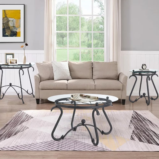 Viva Lume Duo Glass Table Set – Minimal Form, Maximum Style