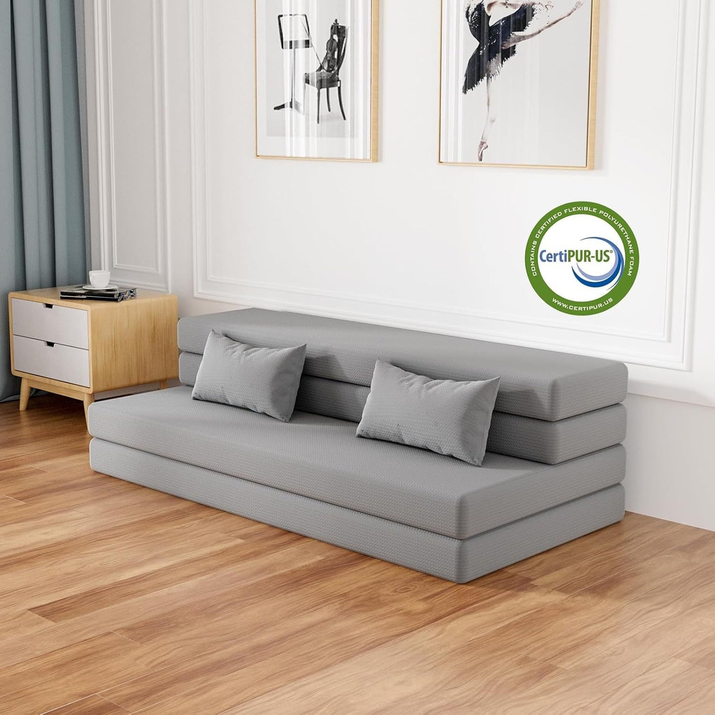 Single Bed Foldable Mattress, Folding Mattress Upper Sofa Mattress, Double Folding Memory Foam Folding Sofa Bed For Camping, Flooring, Travel, Guests, RV, Washable Cover And Easy S