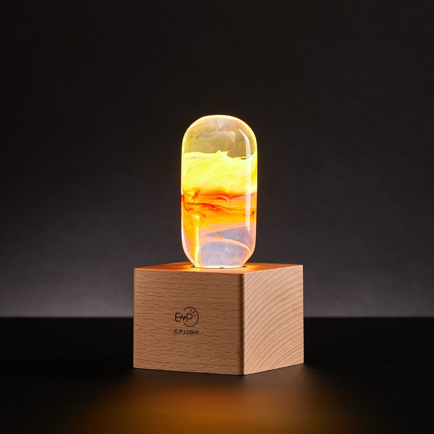 EP Light Flame LED Bulb Table Lamp – Vintage Wooden Table Lamp for a Cozy & Elegant Ambience