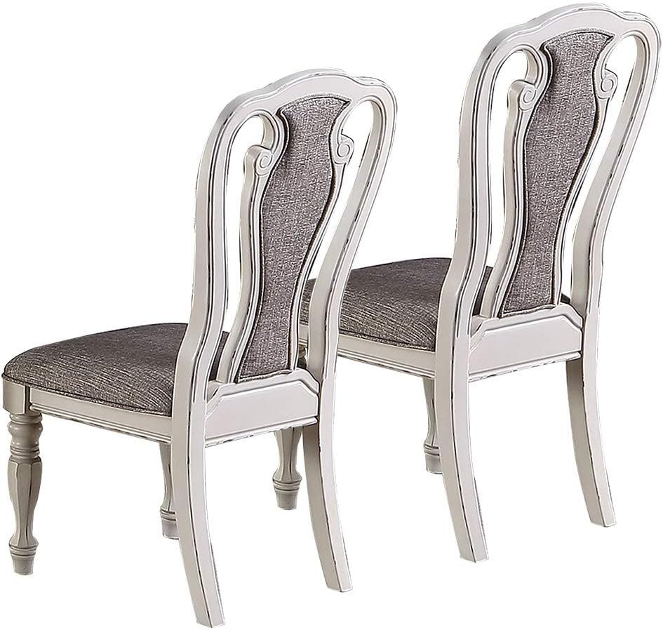 Viva Bellezza Grace Tufted Dining Chair Duo – Antique White (Set of 2)