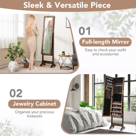 Viva Elite Cognac Mirrored Jewelry Armoire – The Future of Warm Sophistication