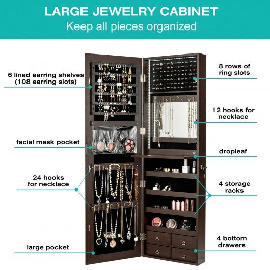Multipurpose Storage Cabinet with 4 Drawers - Brown