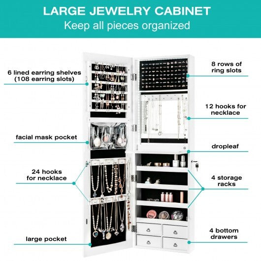 Multipurpose Storage Cabinet with 4 Drawers - White