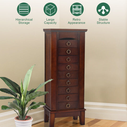 Viva Elite Grandeur Brown Jewelry Armoire – The Future of Expansive Storage Luxury