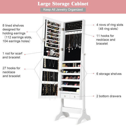 Viva Elite Lumière Lockable Mirrored Jewelry Armoire – The Future of Pristine Security