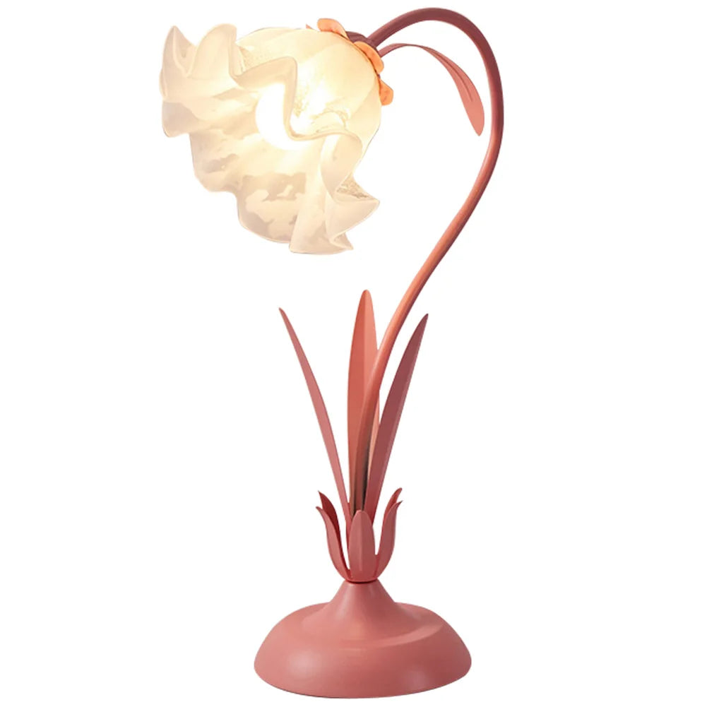 Viva Elite French Pastoral Flower Table Lamp with Frosted Glass