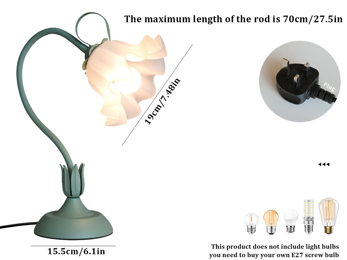 Viva Elite Vintage Flower Lamp with Adjustable Gooseneck