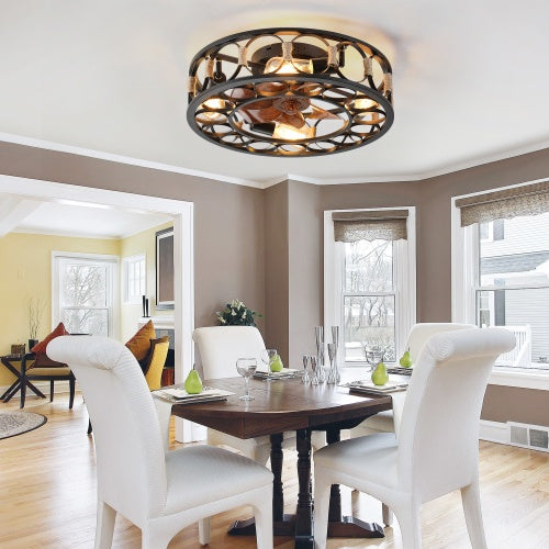 Viva AeroCage Farmhouse-Modern Ceiling Fan with Light